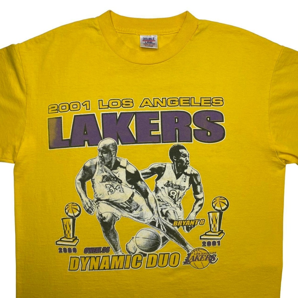 Vintage 2000s 2001 LA Los Angeles Lakers x Shaq Kobe Bryant duo basketball shirt